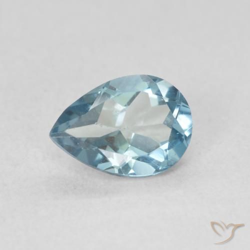 0.86ct 天然 天蓝 黄玉, 梨形, VVS-VS