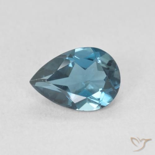 0.85ct 天然 蓝色 黄玉, 梨形, VVS-VS