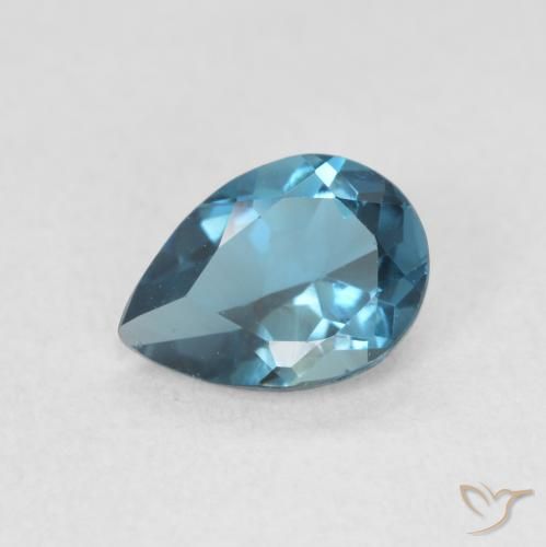 0.85ct 天然 蓝色 黄玉, 梨形, VVS-VS