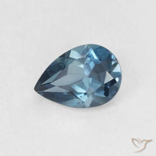 0.85ct 天然 蓝色 黄玉, 梨形, VS