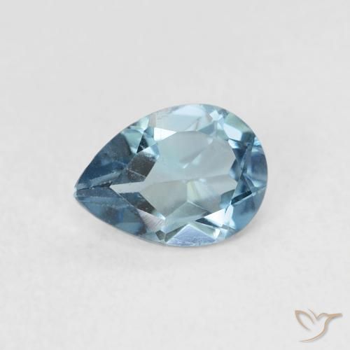 0.90ct 天然 蓝色 黄玉, 梨形, VS