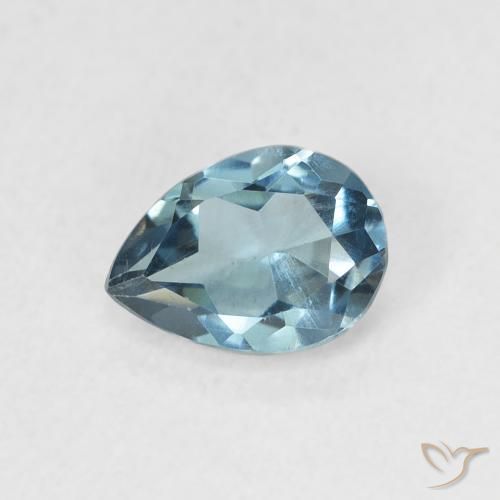 0.92ct 天然 蓝色 黄玉, 梨形, VS