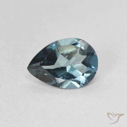 0.85ct 天然 蓝色 黄玉, 梨形, VS