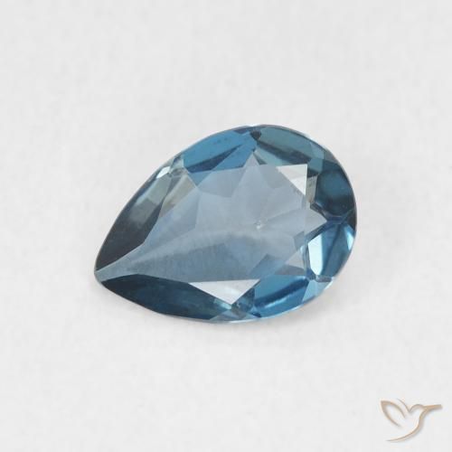 0.67ct 天然 蓝色 黄玉, 梨形, VVS