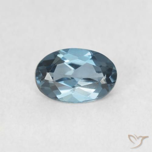 0.55ct 天然 蓝色 黄玉, 椭圆形, VVS