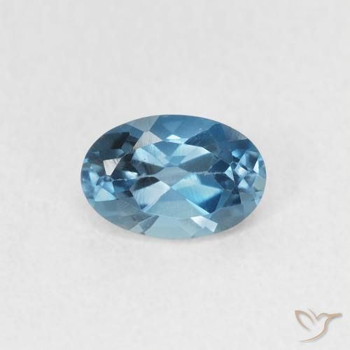 0.65ct 天然 蓝色 黄玉, 椭圆形, VVS
