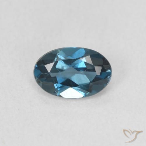 0.52ct 天然 蓝色 黄玉, 椭圆形, VVS