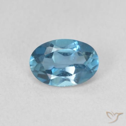 0.59ct 天然 蓝色 黄玉, 椭圆形, VVS