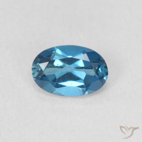 0.63ct 天然 蓝色 黄玉, 椭圆形, VVS