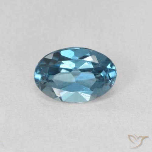 0.60ct 天然 蓝色 黄玉, 椭圆形, VVS