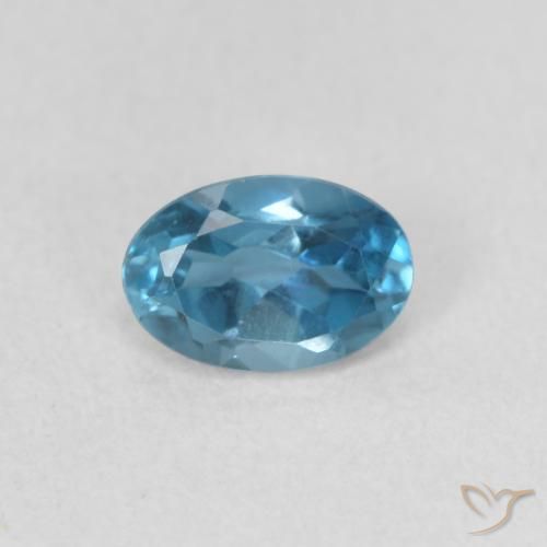 0.56ct 天然 蓝色 黄玉, 椭圆形, VVS