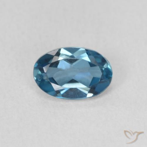 0.58ct 天然 蓝色 黄玉, 椭圆形, VVS