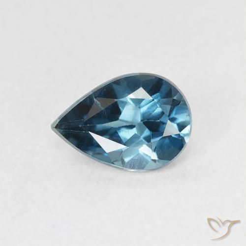 0.74ct 天然 蓝色 黄玉, 梨形, VVS