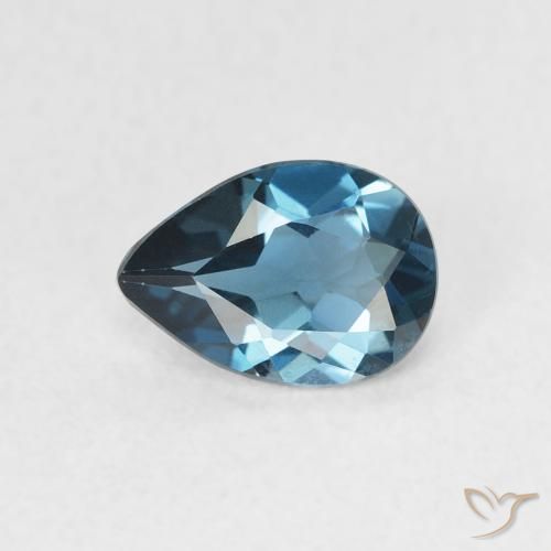 0.72ct 天然 蓝色 黄玉, 梨形, VVS