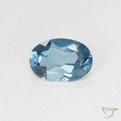 0.56ct 天然 蓝色 黄玉, 椭圆形, VVS