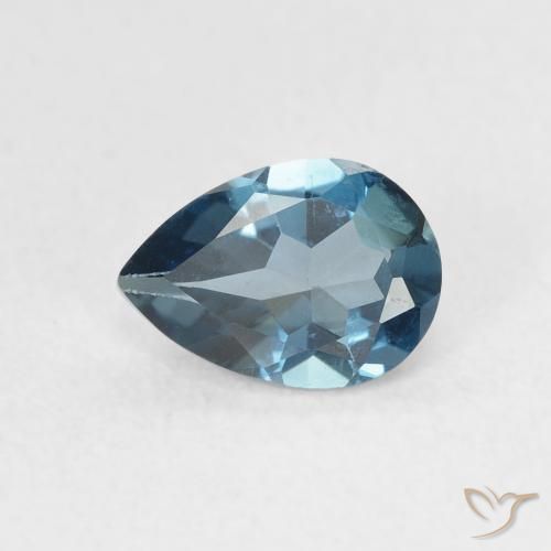 0.75ct 天然 蓝色 黄玉, 梨形, VVS