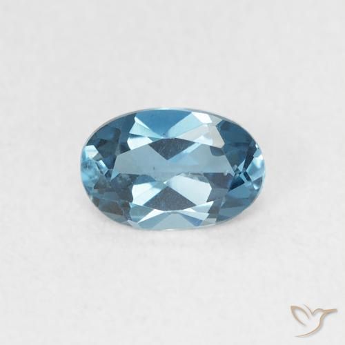 0.56ct 天然 蓝色 黄玉, 椭圆形, VVS