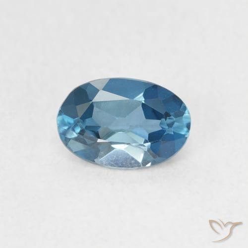 0.57ct 天然 蓝色 黄玉, 椭圆形, VVS