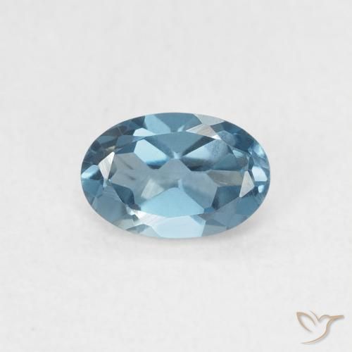 0.55ct 天然 蓝色 黄玉, 椭圆形, VVS