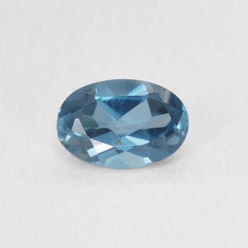 0.61ct 天然 蓝色 黄玉, 椭圆形, VVS