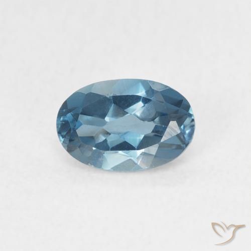 0.57ct 天然 蓝色 黄玉, 椭圆形, VVS