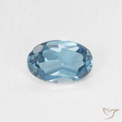 0.60ct 天然 蓝色 黄玉, 椭圆形, VVS