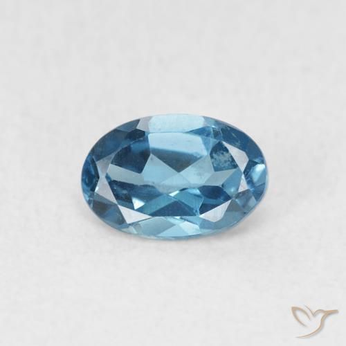 0.63ct 天然 蓝色 黄玉, 椭圆形, VVS