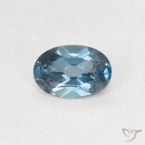 0.63ct 天然 蓝色 黄玉, 椭圆形, VVS