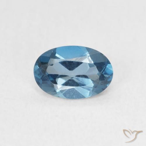 0.57ct 天然 蓝色 黄玉, 椭圆形, VVS