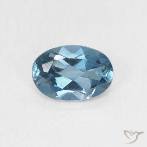 0.62ct 天然 蓝色 黄玉, 椭圆形, VVS