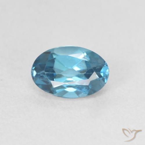 0.66ct 天然 蓝色 黄玉, 椭圆形, VVS