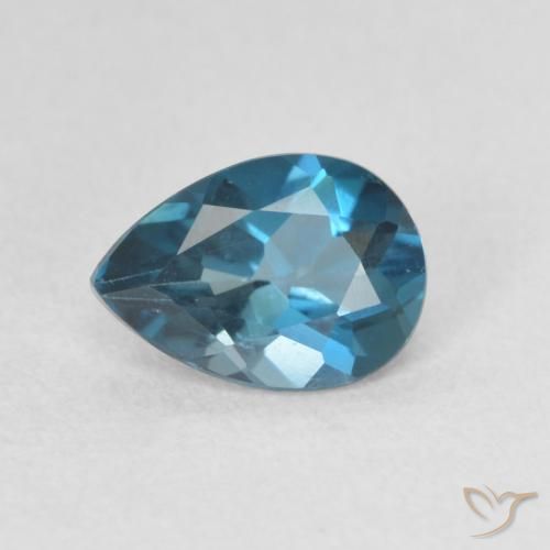 0.73ct 天然 蓝色 黄玉, 梨形, VVS