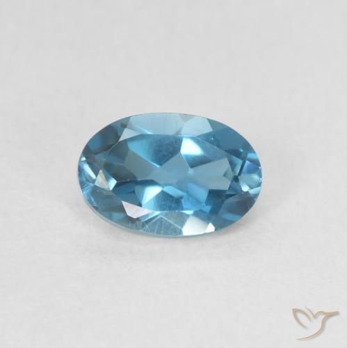 0.61ct 天然 蓝色 黄玉, 椭圆形, VVS