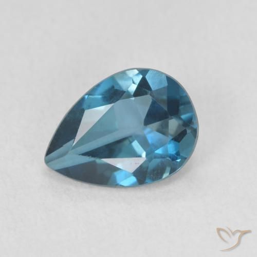 0.77ct 天然 蓝色 黄玉, 梨形, VVS
