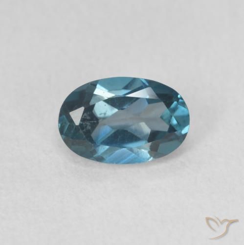 0.67ct 天然 蓝色 黄玉, 椭圆形, VVS