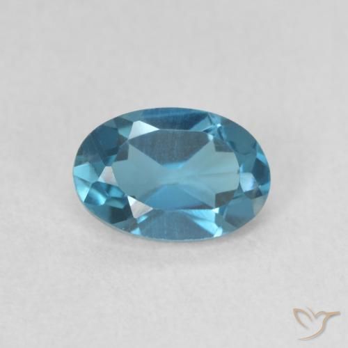 0.67ct 天然 蓝色 黄玉, 椭圆形, VVS