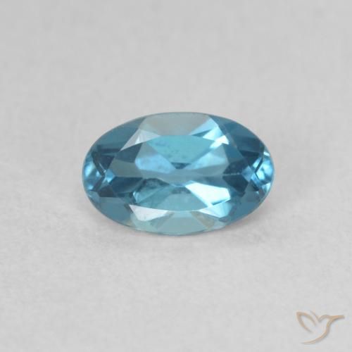 0.53ct 天然 蓝色 黄玉, 椭圆形, VVS