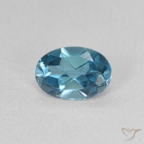 0.60ct 天然 蓝色 黄玉, 椭圆形, VVS