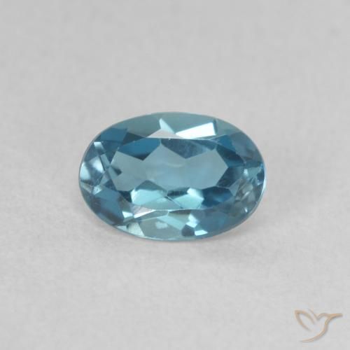 0.55ct 天然 蓝色 黄玉, 椭圆形, VVS