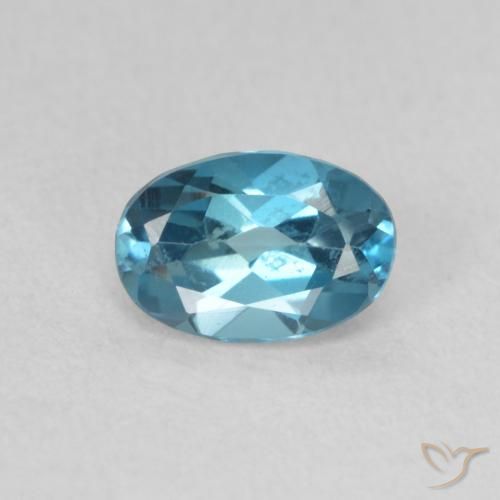 0.68ct 天然 蓝色 黄玉, 椭圆形, VVS