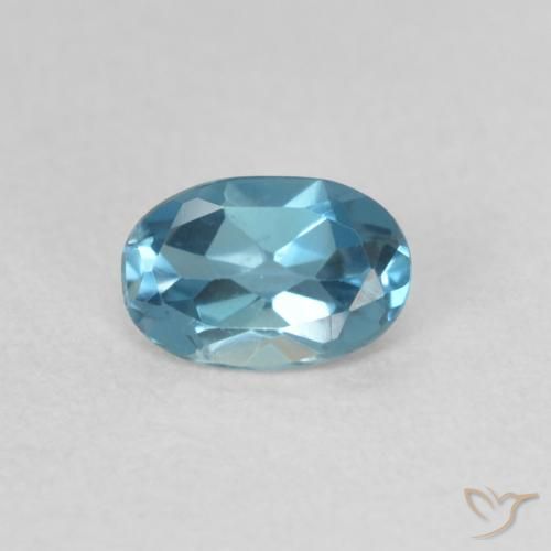 0.52ct 天然 蓝色 黄玉, 椭圆形, VVS
