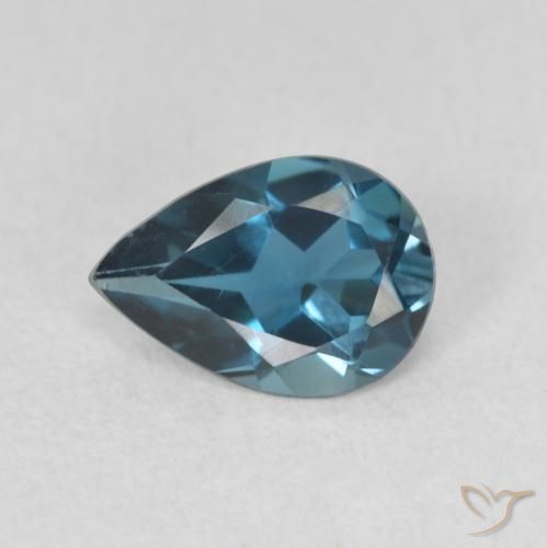0.68ct 天然 蓝色 黄玉, 梨形, VVS-VS