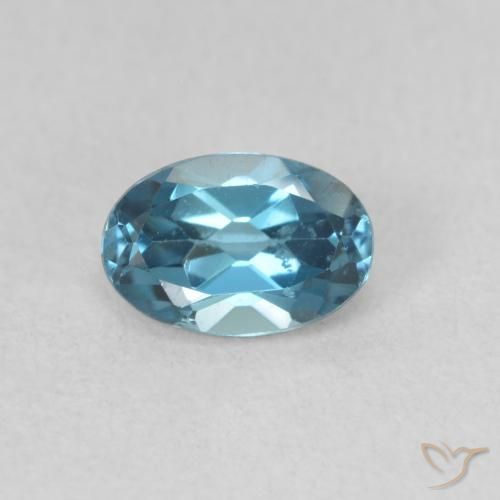 0.65ct 天然 蓝色 黄玉, 椭圆形, VVS-VS