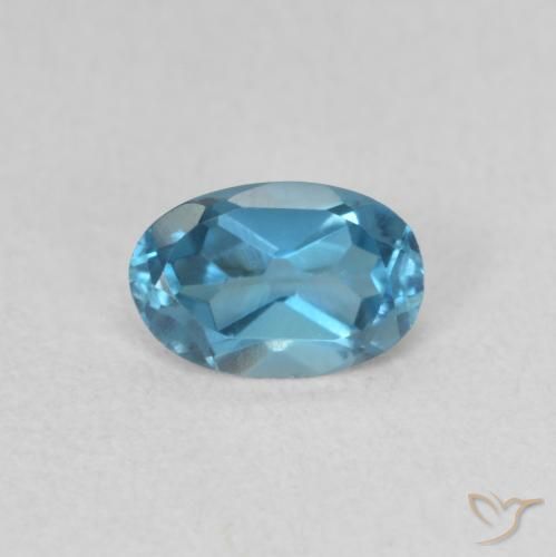 0.56ct 天然 蓝色 黄玉, 椭圆形, VVS-VS