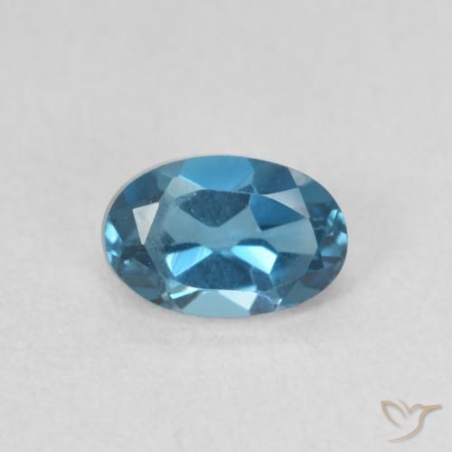 0.63ct 天然 蓝色 黄玉, 椭圆形, VVS-VS