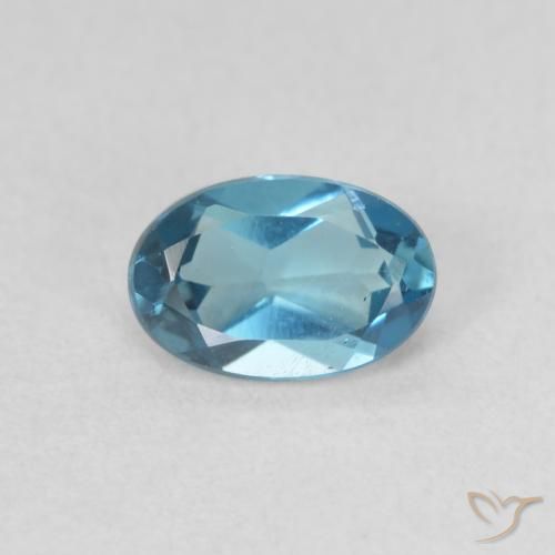 0.64ct 天然 蓝色 黄玉, 椭圆形, VVS-VS