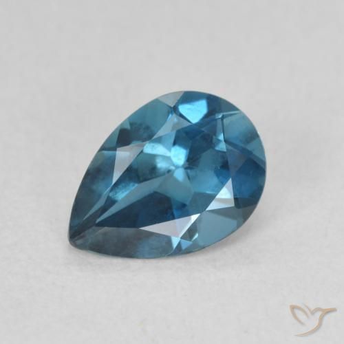 0.80ct 天然 蓝色 黄玉, 梨形, VVS-VS