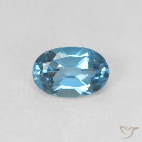 0.67ct 天然 蓝色 黄玉, 椭圆形, VVS-VS