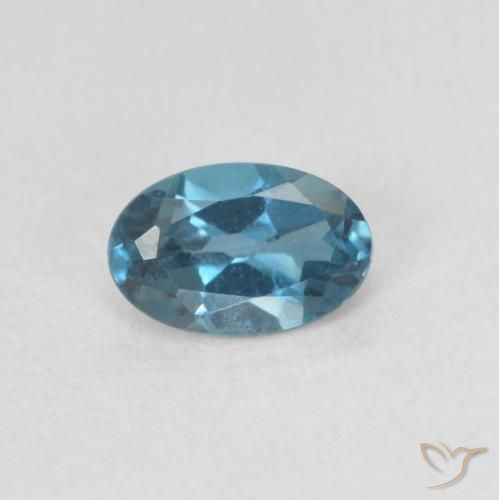 0.58ct 天然 蓝色 黄玉, 椭圆形, VVS-VS