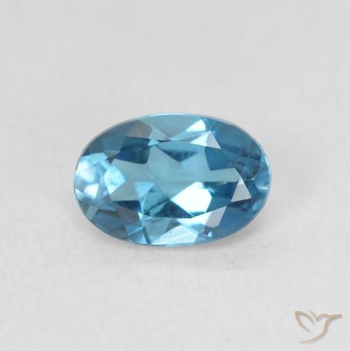 0.60ct 天然 蓝色 黄玉, 椭圆形, VVS-VS